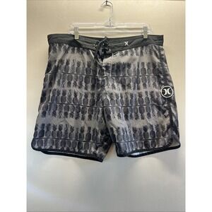 Hurley Phantom Board Shorts Mens Size 38 Gray Pineapple Surfer Beach‎ Casual